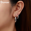 White Gold Plated Hoop Earrings Chunky Earring with Silver Ear Buckles Punk Women Ear Jewelry - Image 3