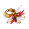 Stainless Steel Adjustable Simulated Pearls Chili Handmade Elastic Charm Ring Jewelry - Image 7