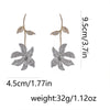 Long Drop Two-tone Metal Flower Post Earrings For Women Jewelry Elegant Party Accessories Holiday Gifts Styles - Image 3