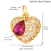 Brass Heart with CZ Zirconia Paved Charm Pendant, Gold Plated Zircon Jewelry Finding Supplies - Image 26