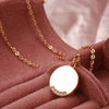 Rose Gold Color Round Coin Pendant Necklaces for Women Simple Zircon Glossy Pendant Party Jewelry - Image 3