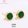 (2607) 4MM 6MM 7MM 8MM Gold Color Brass with Zircon Hooks Hole Round Stud Earrings Pins Jewellery Accessories Wholesales - Image 10