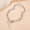 Women Thorn Desin Choker Necklace Fairy Glass Opal Necklace Collarbone Chain Necklace Elegant Silver-Color Party Choker - Image 2