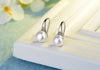 Korean Silver Earrings for Women Round Freshwater Pearl Hook Dangle Drop Wedding Gifts Jewelry - Image 5