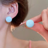 Pink Blue Oil-dropping Round Oval Stud Earrings Unique Design Bean Beads Ear Studs Earrings Temperament Ear Accessories - Image 20