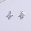 Silver 9.5m 7.6mm Cubic Zirconia Flower Charms Pendant for Jewelry Necklace Making - Image 4