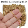 10 Feet Paperclip Chain Stainless Steel Chain Bulk Gold Color Paper Clip Chain for Necklace or Bracelet Making - Image 1