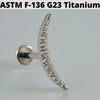 1PC Moon Titanium Cartilage Earrings Stud 16G Internally Threaded Helix Heart Ear Tragus Piercing Body Jewelry - Image 12