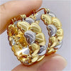 Vintage Copper Material Heart-shaped Golden Plated Hoop Earrings Women's Banquet Daily Versatile Jewelry Craft - Image 1