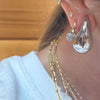 Exaggerated Metal Glossy Waterdrop Dangle Earrings for Women Lightweight Hollow Thick Teardrop Chunky Hoops Jewelry - Image 4