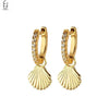 Silver Needle Vintage Shell Pendant Hoop Earrings Women's Pearl Conch Gold Earrings Jewelry Gifts - Image 10