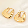 geometric U-shaped earrings stainless steel earrings earrings hollow square ladies ear wearing jewelry - Image 8