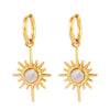 316L Stainless Steel Gold Color Pendant Stone Earring Hoop Earrings For Women Jewelry Gifts - Image 20