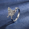 Sunflower Crystal Relief Spinning Fidget Ring For Girls Rotate Freely Metal Copper Knuckle Ring Women'S Jewelry Gifts - Image 3