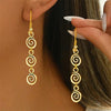 Vintage Metal Spiral Dangle Earrings for Women Simple Geometric Swirl Long Drop Earring Piercing Ear Jewelry Accessories - Image 1