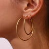 Minimalism Stainless Steel Woman Jewelry Gold Plated Small Medium Large Size Loop Hoop Earrings for Women - Image 4