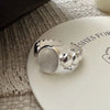 Silver Rings For Women Geometric Jewelry Finger Adjustable White Stone Ring For Party Birthday Gift - Image 3