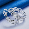 Charm Silver 27mm Triple Layer Wave Hollow Earrings Women Gift Accessories Party Jewelry - Image 3