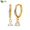 Silver Needle Geometric Pendant Gold Earrings CZ Delicate Hoop Earrings for Women Wedding High Jewelry Gifts - Image 14
