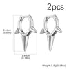 Creative Gothic Punk Rivet Heart Hoop Earrings, Stainless Steel Geometric Piercing Earrings, Unique Cool Jewelry for Party - Image 13