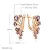 Shiny Purple Zircon Butterfly Drop Earrings Women Rose Gold Color Daily Jewelry Crystal Gift - Image 2
