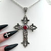 Y2K Punk Crystal Big Cross Pendant Necklaces for Women Men Gothic Irregular Cross Clavicle Chain Necklaces Aesthetic Jewelry - Image 2