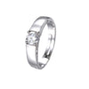 Silver Zircon Couple Ring Adjustable Open Heart-Shaped Men Women Love Eternal Wedding Anniversary Jewelry - Image 6