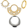 Titanium Ear Nose Rings Pierc Pear and Heart Shaped CZ Ring Hoop Hinged Clicker Labret Tragus Earring Body Piercing - Image 1