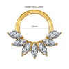 16G Marquise CZ Hinged Segment Hoop Nose Ring Titanium Septum Piercing Cartilage Daith Hoop Earring - Image 7
