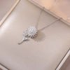 Rotation Spin Sunflower Stainless Steel Zircon Necklaces For Women Metal Crystal Necklace Party Birthday Gifts Jewelry - Image 10