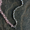 Elegant Irregular Ccb &Pink Stone Beads Chain Heart Pendant Necklace For Women Choker Dinner Party Valentine's Jewelry - Image 1