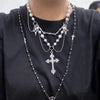 Cross Pearl Vintage Necklace Multi Layer Bead Necklace Women Charm Personalized Sweater Chain Choker Jewelry Accessories - Image 5