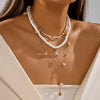Boho Festival Layered Necklace Set for Women Starfish Y Lariat Drop Deep V Choker Summer Beach Vacation Jewelry Gift - Image 8