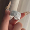 Silver Rings For Women Geometric Jewelry Finger Adjustable Simple Interline Wide Ring For Party Birthday Gift - Image 2