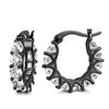Full Pave Cubic Zirconia Spike Hoop Earrings in Many Colors - Image 20