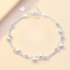 Silver Heart Shaped Necklace Bracelet Set for Women Vintage Korean Crystal Bracelets Set Party Jewelry - Image 16