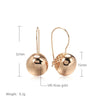 Rose Gold Color Big Glossy Ball Drop Earrings For Women Simple Bride Wedding Jewelry One Touch Dangle Earring - Image 6