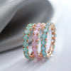 Emerald Round Cut Zircon Ring for Women Rose Gold Promise Ring Wedding Band Jewelry Valentine's Day Gifts - Image 2
