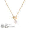 Freshwater Pearl Toggle Necklace for Women Paperclip Chain Necklace Stainless Steel Long Box Square Chain Long Choker - Image 8