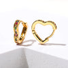 Elegant Heart Rainbow Zirconia Hoop Earrings for Women Multicolored CZ Stones Earrings Party Jewelry Gifts - Image 3