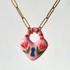Colorful Dopamine Pendant Necklace, Heart-Shaped Sun, White Dove, Small Snake, Gold-Plated and Color Preserving - Image 4