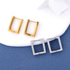 Geometric Stainless Steel Square Triangle Hoop Earrings Men Women Stainless Steel Punk Hiphop Piercing Jewelry - Image 3