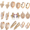 Gold Plated Zircon Hoop Earrings for Women Jewelry XP - Image 1