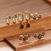 8PCS Stainless Steel Hoop Earrings Set For Women Crystal Flower Geometry Zircon Gold Plated Huggie Earring Piercing Jewelry - Image 3