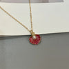 Colorful Shell Pendant Necklace with Imitation Pearl on Gold-Tone Chain - Image 10