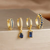 Four-Piece Cubic Zirconia Hoop Earring Set in Multiple Colors - Image 8