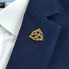 Intricate Gold-Plated Stainless Steel Celtic Triquetra Brooch – Styling Meaningful Gifts - Image 1