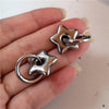 Punk Dangle Edgy Earrings Unique Detachable Stainless Steel Chunky Star Heart Moon Hoop Earrings For Women Men Statement Jewelry - Image 2