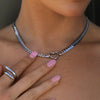 Casual Style Gold Color Layered Stainless Steel Cuban Link Heart Chain For Women Necklace Girlfriend - Image 1