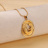 Hollow Geometric Oval Necklaces For Women Stainless Steel Gold Color Oval Pendant Necklace Party Christmas Jewelry Gift - Image 4